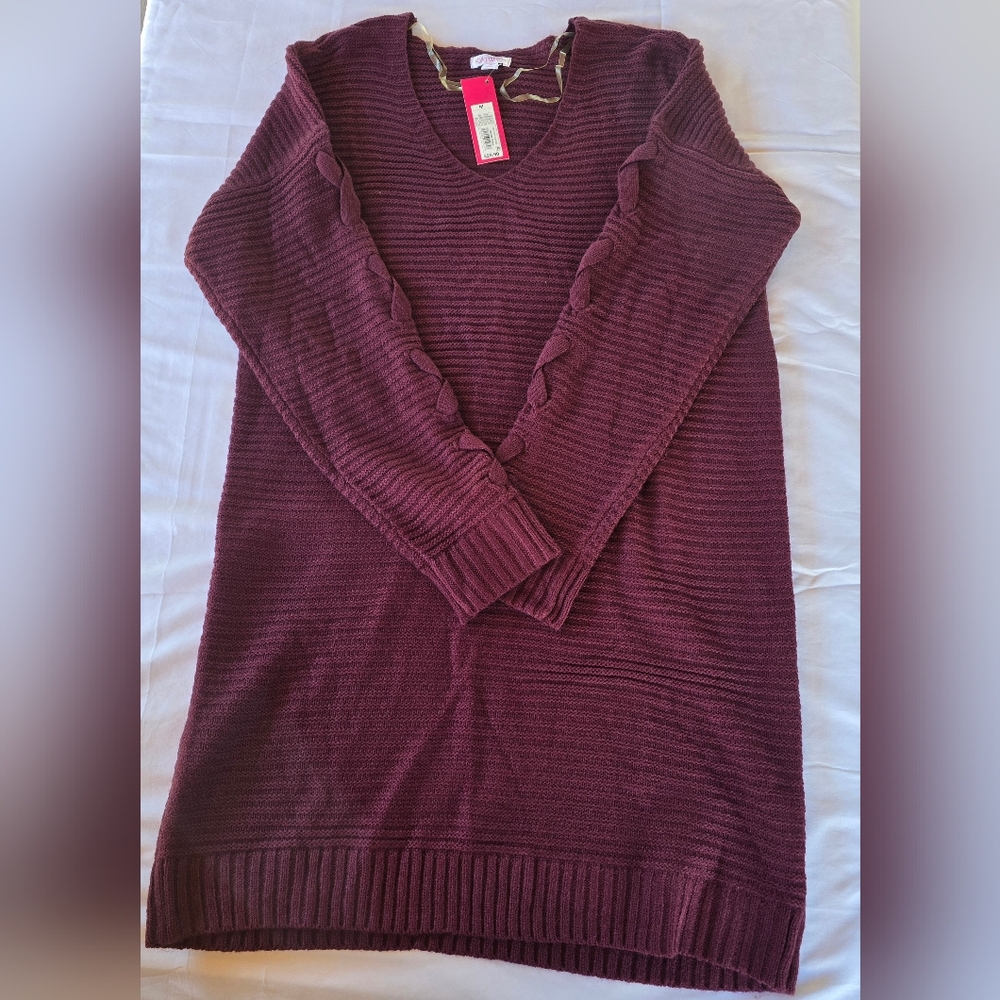 BURGANDY SWEATER DRESS